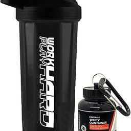 COOL INDIANS Sports Gym Shaker Bottle for Protein Shake 100% Leakproof and BPA Free Protein Shaker|Sipper Bottle (Pack of 2 Shaker Bottle and WHEY Loader Container Bottle) (Black)-28