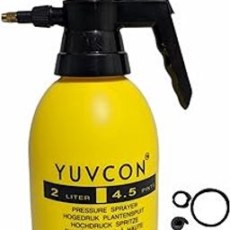 Yuvcon Spray Bottle For Plants, Gardening Water Pump Sprayer With 2 Liter Capacity, Works In Jet & Sprinkle Mode, Pressure Pump (Yellow)-image-2