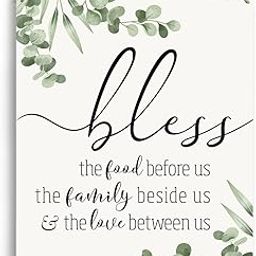 Kitchen Decor Farmhouse Kitchen Dining Room Decor Bless the Food Before Us Wooden Hanging Sign Rustic Dining Room Wall Art Decor Home Living Room Decorations 10x8 Inches-image-80