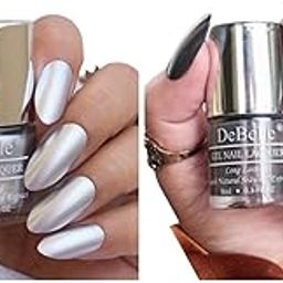DeBelle Gel Nail Polish Combo Pack of 2 Metallic Silver(Chrome Silver), Dark Grey(Copper Glaze) 16 ml(8ml Each)-image-9