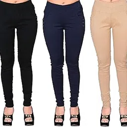 Lycra Stretchable Jeggings for Women(Pack of 3)-image-86