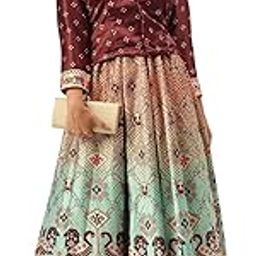 Bandhni Patola Satin Jequared Pattern Semistiched Lehenga With Croptop Full Unstiched Blouse For Girls And Women-image-35