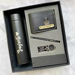 Name Customized 4 In 1 Engraved Steel Bottle With Wallet, Pen and Metal Keychain For Office - School, Personalized Gifts-image-23