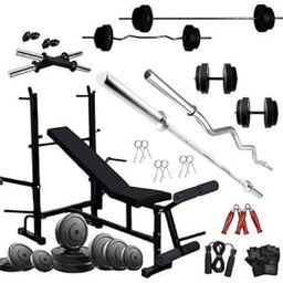 Hashtag Fitness Home Gym Set with 8 in 1 Bench 60 Kg, Rods for Full Indoor Workout-picture-6