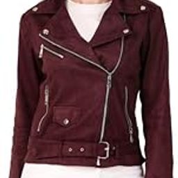 Women's Suede Full Sleeve Biker Jacket (Coffee)-picture-14