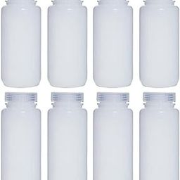Salco 500ML 16OZ Nature Wide Mouth HDPE Reagent Bottles with Caps Pack of 8-image-19