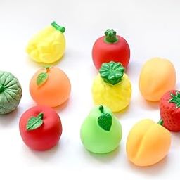Amazon Brand - Jam & Honey Baby Bath Toy Set of 10 for Toddlers I Colorful Combo of Fruit Set I Floating Bath Chuchu Toys (Multicolor)-63