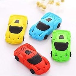 TOYSFAST (Pack of 4) Car Shape Eraser for Kids Multi Colour School strasnary Eraser Set(QS1)-image-31