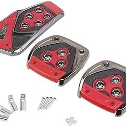 Kozdiko Pedal Pad, Accelerator Brake Clutch Pedal Pad Cover, Anti Rubbing Car Pedal Replacement Kit Pad Covers Set (Red) Compatible With Maruti Suzuki Wagonr Old-image-7