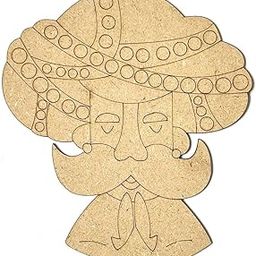 Adikala MDF Traditional Rajasthani Decorative Ram Ram Sa Welcome Men Cutout With Engraving Design for DIY-6.Inch-picture-28