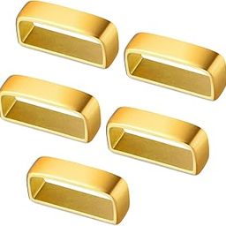 5 Pieces Belt Loop Keeper Solid Brass Buckle Accessories 38-45 mm Replacement Strap Loop for Women Men Leather Ratchet Western Cowboy Dress Belt-24