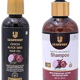Leadwort Onion Black Seed Hair Oil 100ml and Shampoo 200ml Combo Set, Silicone-Free, pH Balanced-image-38