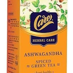 CARE Ashwagandha Immunity Booster Spiced Herbal Green Tea, 25 Bags (Pack of 1) | Organic Desi Kahwa with Tulsi, Ginger, Cinnamon | Whole Loose Leaves Blend | Ayurvedic Indian Kadha for Detoxification-image-59
