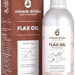 Miracle Drinks Neo Ayurveda Organic Vegan Cold Pressed Flaxseed Oil | Omega 3 6 9 | Heart Brain Digestive Health for Men & Women | GMP Certified | 500 ml-image-76