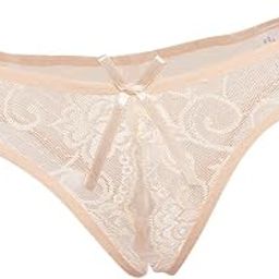 Womens Floral Lace Thong Underwear Crotchless Panties Lingerie Beige| Womens Clothing |Sleep |1 Piece Underwear For Women-picture-23