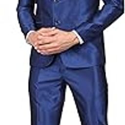 Men Royal Blue Single Breasted Two Piece Suit-image-67