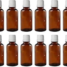 Mkd2 Rise Empty Amber Glass Bottles 15 ml (Set of 12) with Leak Proof Euro Dropper White Cap. Ideal to Store Essential Oils, Fragrances, Medicines, DIY Perfumes, Homeopathy & Refillable-23