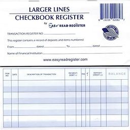24 Larger Lines Check Registers 2024-2025-2026 for Personal Checkbook - Low Vision Easy to Read - Made in USA-56
