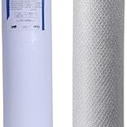 KRPLUS® Big Blue Carbon Block CTO Water Filter & 20 Inch PP Sediment Filter, Whole House Heavy Duty Dual-Gradient Density Spun Polypropylene Replacement Filter Cartridge (4.5 Inch OD Dia, Set Of 2)-0