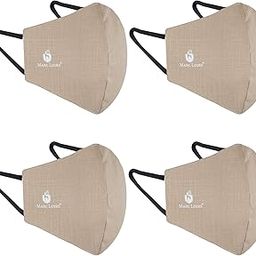 Marc Loire 100% Pure Cotton 6-Layered Super Soft Reusable Washable Protection Cloth Face Mask for Men/Women/Unisex Adults- Pack of 4-Beige-picture-10