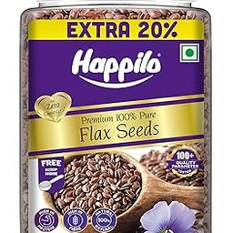 Happilo Premium Raw Authentic Flax Seeds Jar 1000g + 200g (20% Extra), Rich in Omega-3, Fiber and Plant-Based Protein, Great as a Topping, Mix in Breakfast Cereal-image-81
