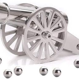 Jutro Mini Napoleon Cannon Model Steel Replica Desktop Decorating and Collectibles, Silver, 1.77 Cm, 10 Cm-image-49