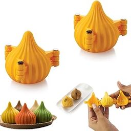 HUSAINI MART | 2pc modak Sancha Plastic Maker Press, Three Fold Plastic Modak Maker for Ganpati, Ganesh chaturthi, Bappa, Prasad| Chocolate Modak Shaper Sacha Set | Combo of 2 Modak Mould-image-1