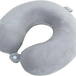 Neck Pillow-Memory Foam Travel Pillow Ultra Soft Comfortable Cushion for Neck Support Airplane Pillow for Traveling, Car, Home, Office with Snap Strap Soft Washable Cover (Light Grey)-image-21