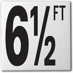 Ceramic Swimming Pool Waterline Depth Marker "6 1/2 FT" Smooth Finish, 5 inch Font-30