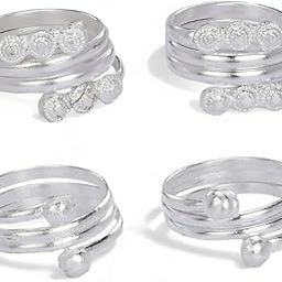 Combo of 2 Pair Toe Rings Adjustable, Traditional & Fashionable Accessories for Women-16
