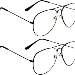 JUST-STYLE UV Protected Aviator Men and Women Sunglasses (Transparent) - Combo of 2-image-65