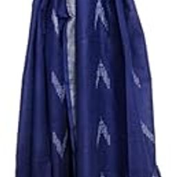 Women's Bhagalpuri Linen Cotton Blend Handloom Ikkat Dupatta with Zari Design, 2.25 Metres (Blue), Free Size-21