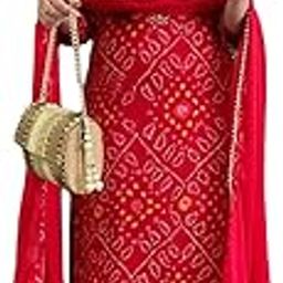 Women's Rayon Viscose Straight Bandhej Printed Kurta with Pant & Dupatta-image-20
