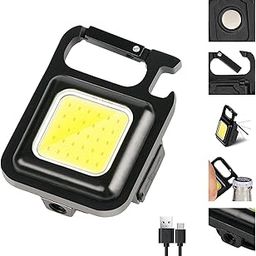 Decorcrafts Metal W1 Small Mini Cob Pocket Magnetic Flashlights Powerful 500 High Lumens Bright Rechargeable Keychain Magnetic Work Light Flashlight, 500 Lumen-6