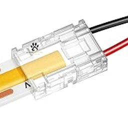 Mufasa LED Strip Connectors - DIY Strip to Wire Quick Solderless Connection for 12v 24v Single Color Led Strip Lights Profile Light Accessory (Non Waterproof) (Pack of 10) (Wire to Strip, 10MM)-image-36