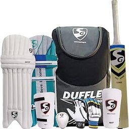 SG Summer Camp Kashmir Synthetic Cricket Kit for All Ages, Black/Grey, Size SH-25