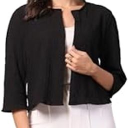 Women White Solid Shrug-12