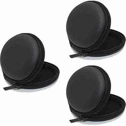 Earphone Headphone Case Pouch Cover Carrying Case for Earphones, Headset, Pen Drives, SD Cards, All Mobile Accessories (Black) (Pack of 3)-26