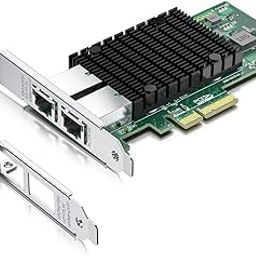 10Gb PCI-E NIC Network Card, Dual Copper RJ45 Port, PCI Express Ethernet LAN Adapter Support Windows Server/Linux/ESX, X550-10G-2T-X4-13