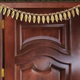 Evisha Simple Elegant Golden Pearl and Leaves Door Hanging Toran Bandhanwar for Diwali Decoration, 3 Ft Long, 3 Cm Wide, Perfect for Home Decor, Festival Decorations-image-67