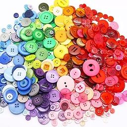 HASTHIP® 300Pcs Colorful Buttons for Sweater, Resin Plastic Buttons for Crafts Clothes Sewing, Assorted Sizes Round Shirt Button for DIY Crafts, Painting for Kids Activitiy-image-39
