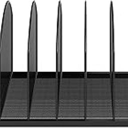 Safco Products Onyx Desktop File Organizer 8 Upright Sections Home, Office or Classroom Desktop Organization,Black,3212BLKD-29