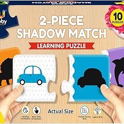 Webby Shadow Match 2 Pieces Learning Pack Jigsaw Puzzle, Montessori Early Educational Pre School Puzzle Toys for 3+ Years Kid-12