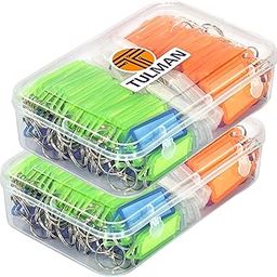 100 Pcs Multicolor ID Name Keyrings & Keychains Key Tags with Label - 19x13x5 CM-31