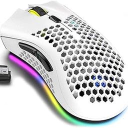 Tobo Lightweight Gaming Mouse, Honeycomb Design Rechargeable Wireless (White)-(TD-625KM-01)-30