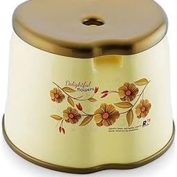 River Plast Apple Shape Small Decorative Stool,20 cm Height, Floral Design (Green)-image-60