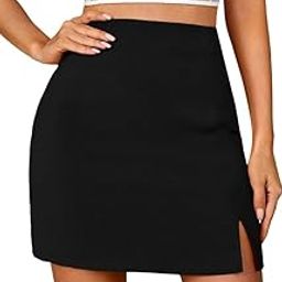 Womens Elasticated Side Slit Skirt for Women and Girls | Mini Skirt | Short Skirt/Girl's/Women's Solid Sidecut Stretchy Pencil Midi Skirt-image-79