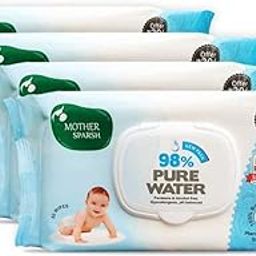 Mother Sparsh Plant Based Fabric Blue Baby Water Based Wipes (Pack of 4, 80 Pieces)-image-73