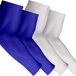 High Performance Arm Sleeves for Athletic Arm Sleeves Perfect for Cricket, Bike Riding,Cycling & Outdoor Activitiess With Dark Blue And White Color - 2 Pairs-13