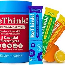ReThink Instant Hydration Stick, Low Sugar, Electrolyte Powder, With 5 Essential Electrolytes & Added Vitamins, Daily Immunity For Gym, Workout & Travel (Pack of 18 Sachets, Assorted Flavours)-image-62